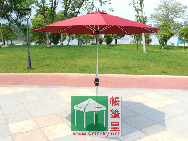 花園傘-2.7米鋁合金中柱花園傘-棗紅色